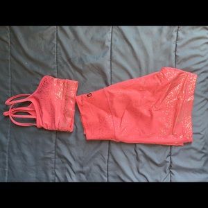 Buff bunny champagne coral set
